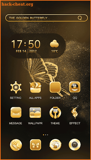 Glitter Golden - Butterfly Theme for Android screenshot