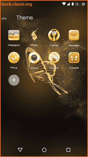 Glitter Golden - Butterfly Theme for Android screenshot