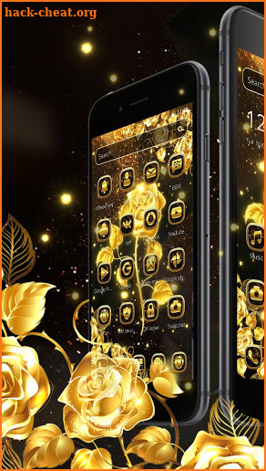 Glitter Golden Rose Theme screenshot
