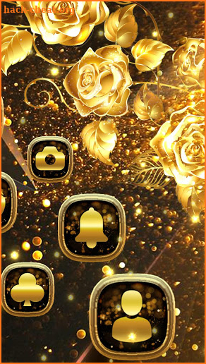 Glitter Golden Rose Theme screenshot