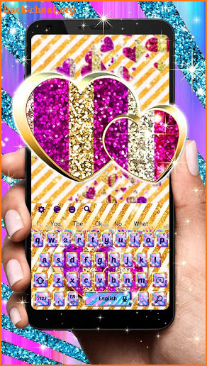 Glitter Heart Keyboard Theme screenshot