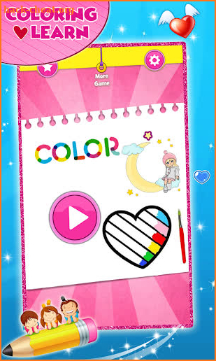 Glitter Hearts coloring and drawing for kids screenshot