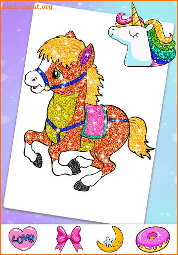 Glitter Horse & Pony Coloring Book screenshot