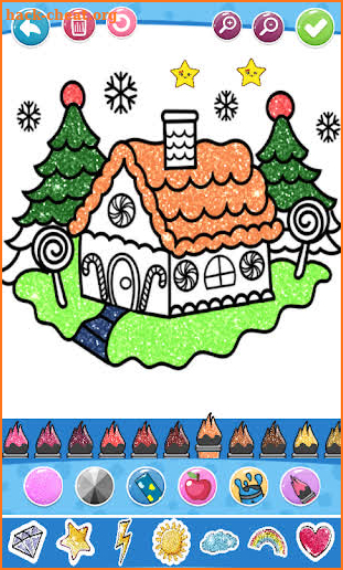 Glitter House Coloring and Drawing for kids screenshot