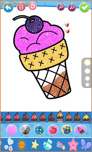 Glitter ice cream coloring and drawing for kids🍦 screenshot