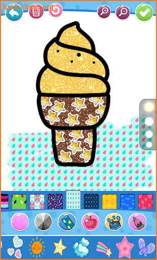 Glitter ice cream coloring and drawing for kids🍦 screenshot
