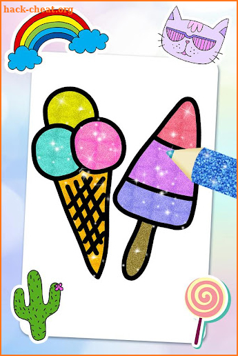 Glitter Ice Cream Coloring Book screenshot