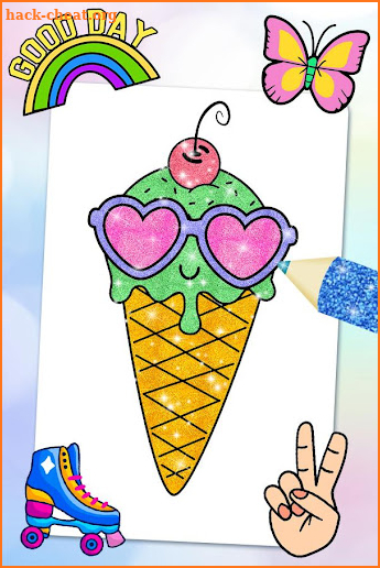 Glitter Ice Cream Coloring Book screenshot