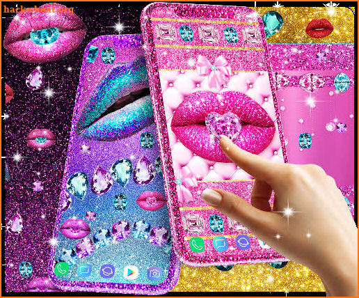 Glitter lips and diamonds live wallpaper screenshot