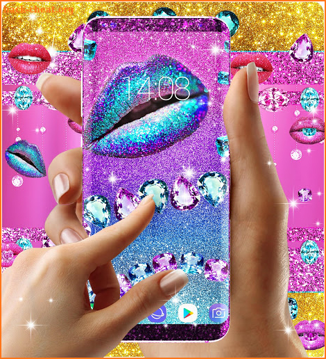Glitter lips and diamonds live wallpaper screenshot