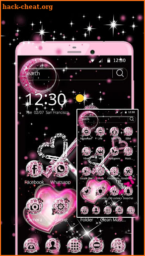 Glitter Love Diamond Key Theme screenshot