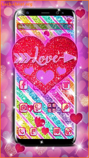 Glitter Love Heart Theme screenshot