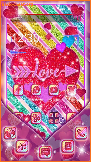 Glitter Love Heart Theme screenshot