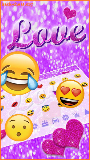 Glitter love Keyboard Theme screenshot