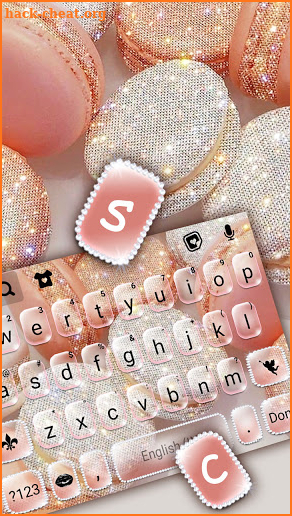 Glitter Macaroons Keyboard Background screenshot