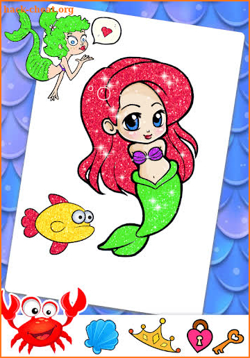 Glitter Mermaid Coloring Book - Rainbow Draw screenshot