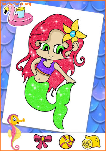 Glitter Mermaid Coloring Book - Rainbow Draw screenshot