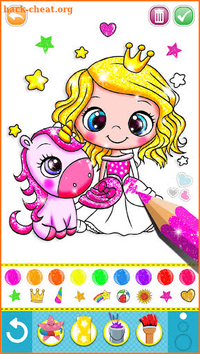 Glitter mermaid coloring pages for kids screenshot