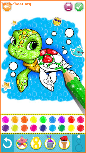 Glitter mermaid coloring pages for kids screenshot