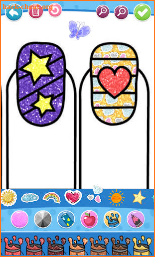 Glitter Nails coloring and drawing for kids screenshot