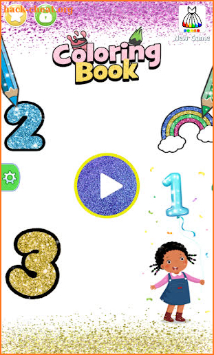 Glitter Number and letters coloring Book for kids screenshot