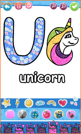 Glitter Number and letters coloring Book for kids screenshot