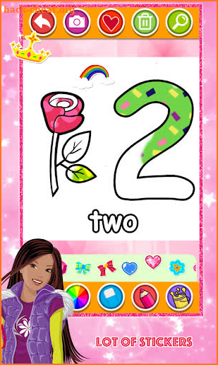 Glitter Number and letters Coloring for kids screenshot