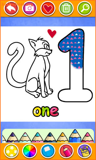Glitter Number and letters coloring game for kids screenshot