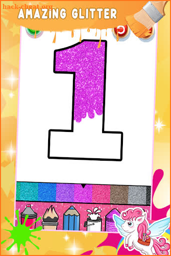 Glitter Number Coloring and Drawing Book For Kids screenshot