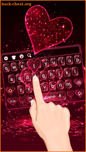 Glitter Peach Love Keyboard Theme screenshot