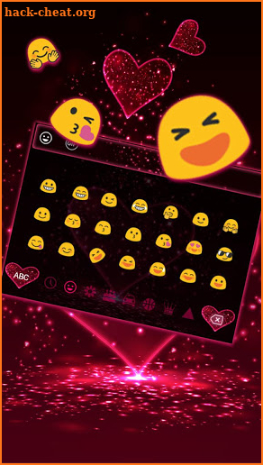 Glitter Peach Love Keyboard Theme screenshot