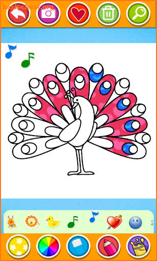 Glitter Peacock Coloring and Drawing for Kids screenshot