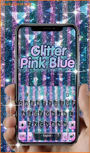 Glitter Pink Blue Keyboard Theme screenshot