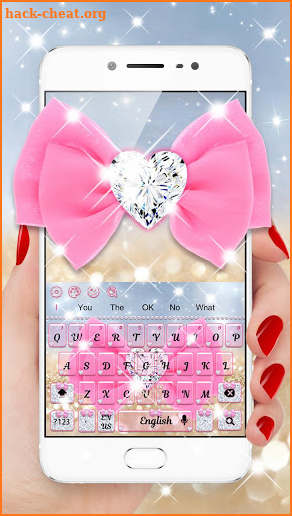 Glitter pink bow Keyboard screenshot
