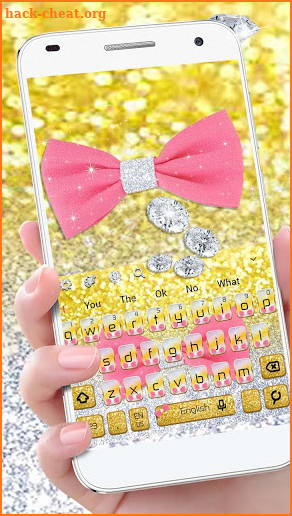 Glitter Pink Bow Keyboard Theme screenshot