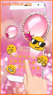Glitter Pink Diamond Keyboard Theme screenshot