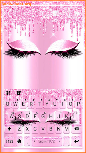Glitter Pink Eyes Keyboard Background screenshot