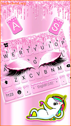 Glitter Pink Eyes Keyboard Background screenshot