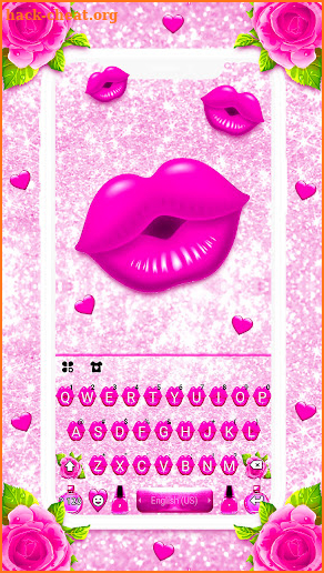 Glitter Pink Girly Keyboard Background screenshot
