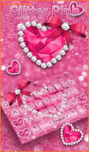 Glitter Pink Keyboard Theme screenshot