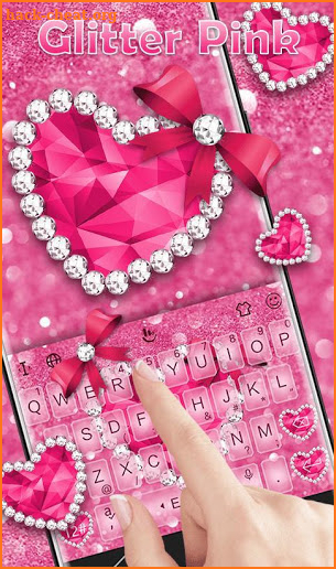 Glitter Pink Keyboard Theme screenshot