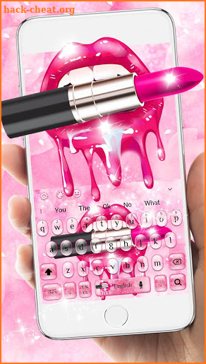 Glitter Pink Kiss Keyboard Theme screenshot