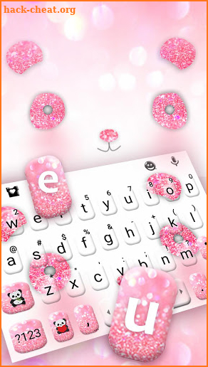 Glitter Pink Panda Keyboard Theme screenshot