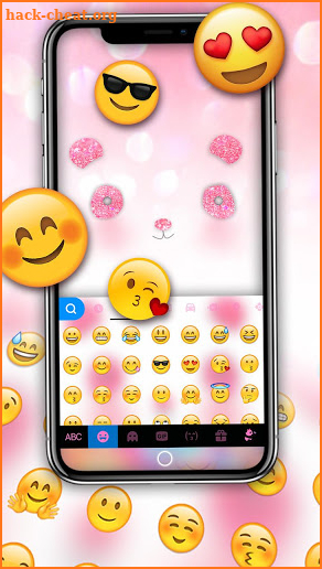 Glitter Pink Panda Keyboard Theme screenshot
