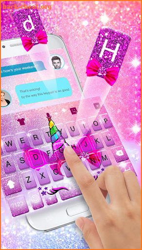 Glitter Pink Unicorn Theme screenshot