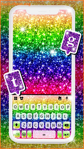 Glitter Rainbow Keyboard Background screenshot