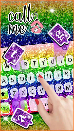 Glitter Rainbow Keyboard Background screenshot