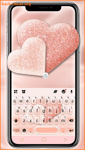 Glitter Rose Gold Hearts Keyboard Theme screenshot