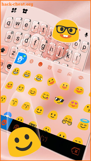 Glitter Rose Gold Hearts Keyboard Theme screenshot