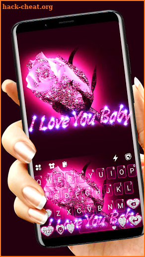 Glitter Rose Love Keyboard Background screenshot